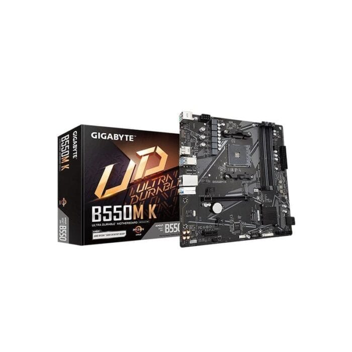 GIGABYTE B550M K AMD AM4 ULTRA DURABLE MICRO ATX MOTHERBOARD - Image 1