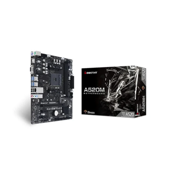 BIOSTAR A520MH MICRO ATX AMD AM4 MOTHERBOARD - Image 1