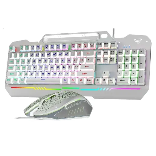 aula-t102-white-500x500 AULA T102 RGB Keyboard & Mouse Gaming Combo white - Image 1