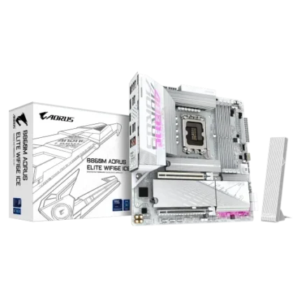 GIGABYTE B860M AORUS ELITE WIFI6E ICE LGA1851 Micro ATX Motherboard