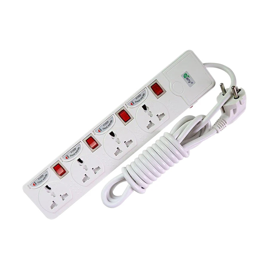 many-2-pin-4-port-white-power-strip-mts-144-3-11729321477 Many 2 Pin 4 Port White Power Strip # MTS-144 (3 Meter) - Image 1