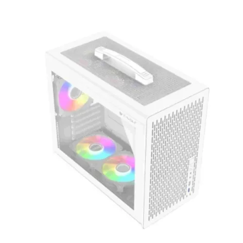 xplender-x5-bh-white-01-500x500 T-Wolf XPLENDER X5 WH ARGB Mini ITX Mini Tower Portable Casing White - Image 1